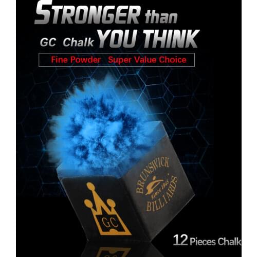 New BRUNSWICK Chalks Billiard Cue Chalk A Box 12Pcs Blue Chalk Strong Friction Easy To Powder Snooker Chalk Billiard Accessories