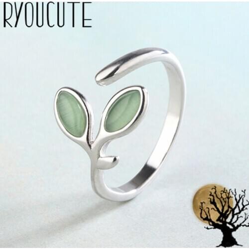 Charming Boho Vintage Opal Leaf Rings For Women Men Bohemian Bride Wedding Ring Fashion Jewelry Party Gifts