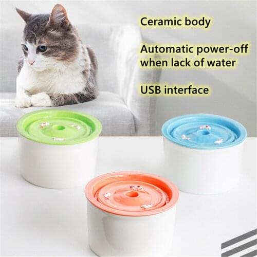 Drinker for Cats Ceramic Pet Cat Fountain Dogs Drinking Automatic Dog Water Bowl Cat Accessories USB Goldfish Pet Water Fountain