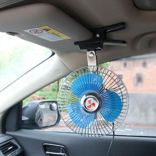 8 Inch 12V/24V Portable Car Electric Fan 25W Summer Energy-saving And Silent Car Electric Cooling Fan Auto Car Wind Air Cooler