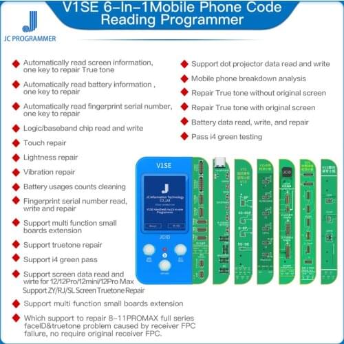 JC V1S For 7 8 Plus X XS 11Pro max Repair Tool Light Senor True Tone Brightness Fingerprint Battrey Read Write Programmer