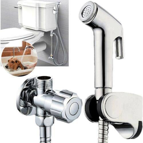 Toilet Bidet Shower Spray Handheld Brass Shattaf Clean Wash Sprayer + Diverter