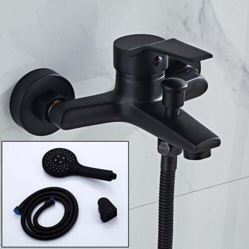 Bathroom shower faucet Solid Brass Black Chrome Bathtub faucet wall mounted shower faucet Crane