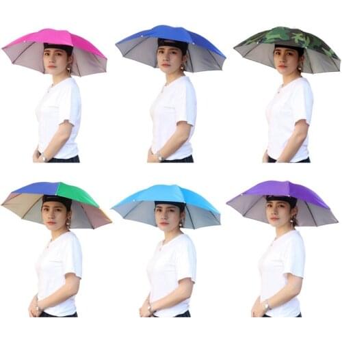UV Protection Umbrella Caps Golf Fishing Camping Sun Hats Sunscreen Shade Fishing Head Umbrella Adult Beach Hiking Camping Hat