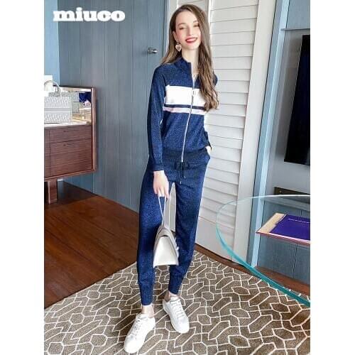 Bright silk blended knitted Baseball Jacket+Womens striped boxer suit 2021 High Quality Top Quality