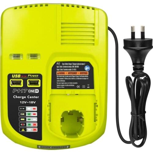 P117 Charger For Ryobi ONE+Plus P108 Dual Chemistry Battery 12V-18V EU/US/AU Plug For Ryobi 12V-18V Ni-CD Ni-MH Li-ion Battery