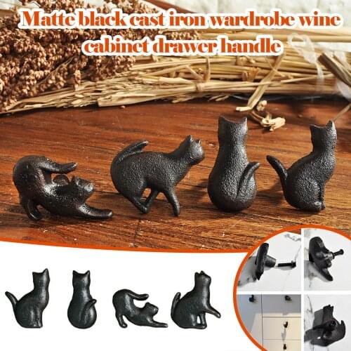 Cat Shape Iron Drawer Pulls Knobs for Cabinet Wardrobe Door Handles Drawer Knobs Cabinet Pulls Cupboard Home Handles Knobs
