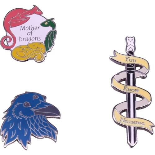 You Know Nothing Pin Mother of Dragons Badge for Women Men