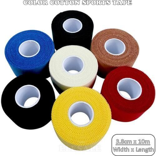 1/Roll 3.8cm 10m Color Cotton Cloth Sports Tape Bandages Wound Dressing Fixing Adhesive Outdoor Sports Treatment First Aid Kit