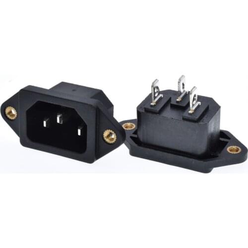 1PC 3 pin AC inlet screw socket , IEC 60320 C14 Low Current Inlet AC Power outlet plug 15A 250V