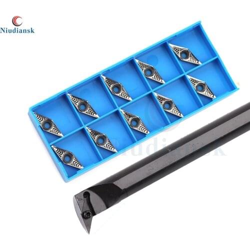 1pc S16Q-SVUBR11 Internal Turning Tool Holder S20R-SVUBR11 CNC Lathe Tools SVUBL +10pcs VBGT1103 Inner Hole Carbide Inserts Suit