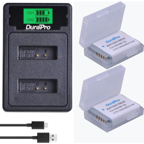 2pc NB-13L NB 13L 1250mAh Rechargeable Battery Pack + USB Charger with Type C for Canon G5X G7X G9X G7 X Mark II SX720 HS Camera