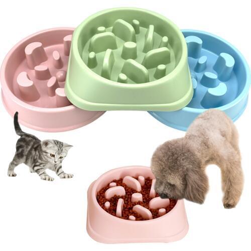 2020 Portable Dog Food Bowl Pet Puppy Slow Feeding Bowl For Dog Feeder Slow Down Eating Dish Bowl Cat Food Dog Supplies Plastic