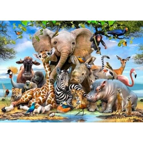 5d Diy Diamond Painting Cross Stitch Square Diamond Embroidery Animal elephants Full Diamond Mosaic Crafts Home Decor