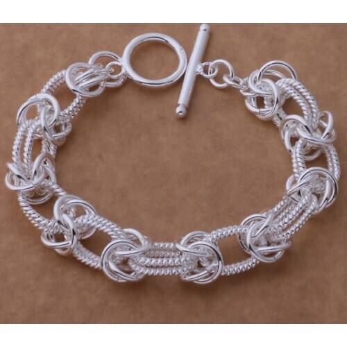 AH222 Wholesale Lucky Silver Color Charm Bracelets For Women Popular Fashion 925 Jewelry Wonderful TO /ejaanaha Aljajcqa