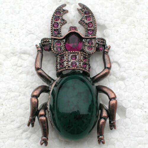 Fashion Purple Rhinestone Beetle Pins brooches C2013 D3
