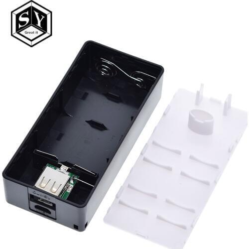 2X18650 USB Power Bank Case Kit 18650 Battery Charger DIY Box Shell Kit Black For Smart Phone MP3 Electronic Mobile Charging