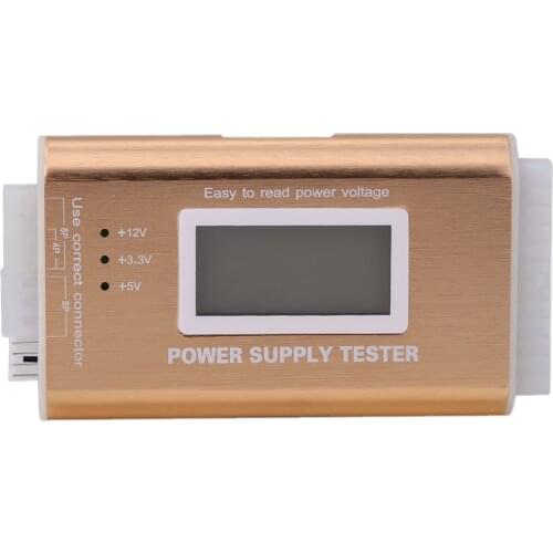 Digital LCD PC 20/24 Pin 4 PSU ATX BTX ITX SATA HDD Power Supply Tester Gol
