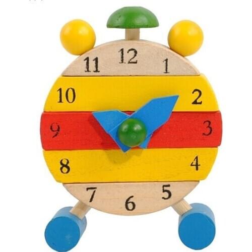 Children Montessori Wooden Clock Toys Hour Minute Second Cognition Puzzles Clocks Toys For Kids Early Preschool Teaching Aids