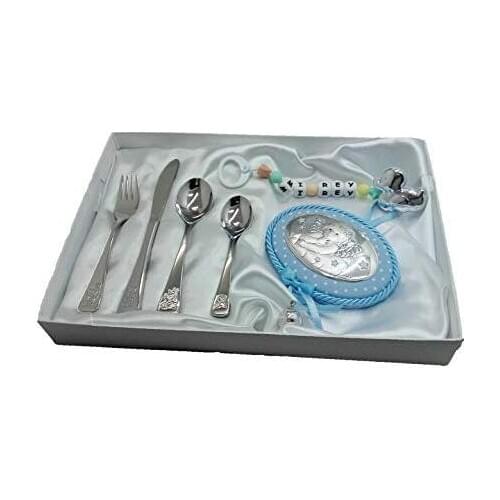 Docolastra Conjunto game of cutlery set and Locket Cradle with callpoint Angelss and clip Pacifier