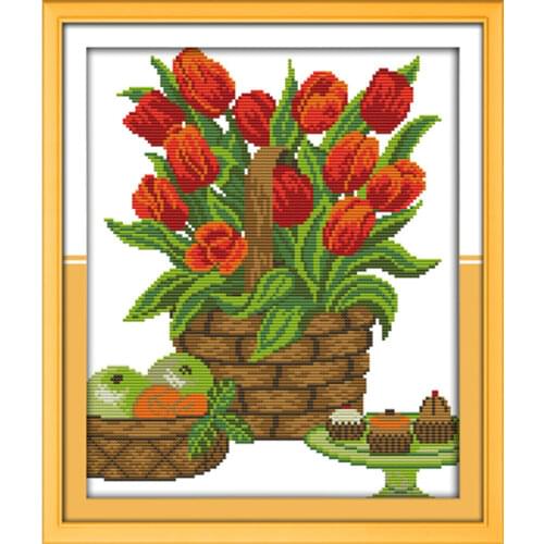 Fruit snacks on the table cross stitch kit cartoon 14ct 11ct count print canvas stitching embroidery DIY handmade needlework