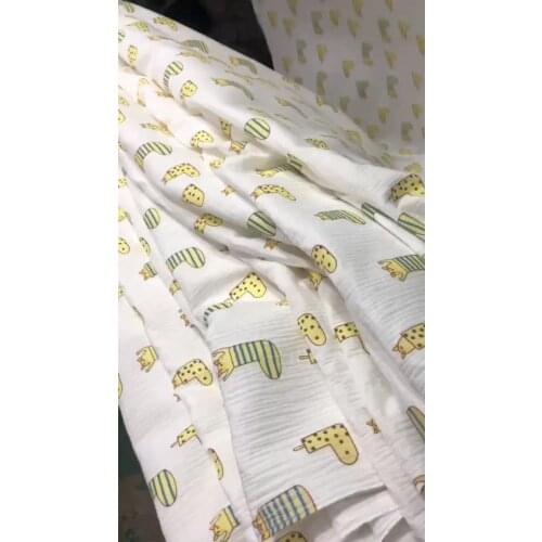 Pure Cotton Cloth Infant Gauze Double Layer Seersucker Fabric