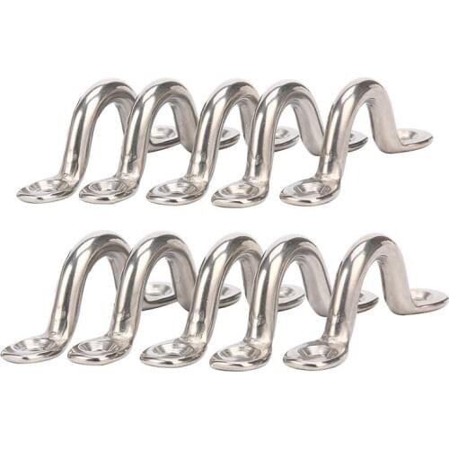 Pack of 10 Pad Eye, Eye Straps, Tie Down, Kayak Deck Loops, Tie Down Anchor Point, footmans loop FOR Kayak Canoe Rigging