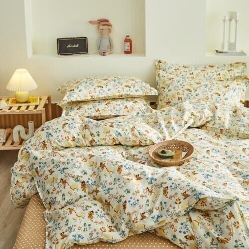 Yellow Pastoral Bedding set,210x210 Duvet Cover With Pillowcase,220x240 Quilt Covers ,Flower pattern Blanket Cover, king Bed Set