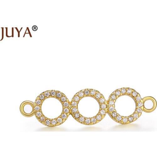 Supplies For Jewelry Wholesale Copper Zircon 3 circle loops connectors for handmade jewelry making diy craft