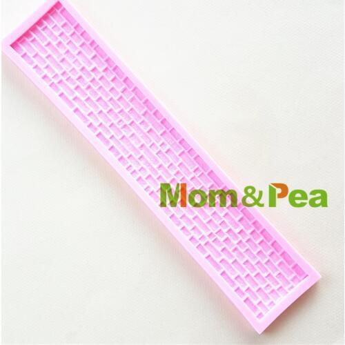 Mom&Pea MP109 Free Shipping Brick Wall Pattern Silicone Mold Cake Decoration Fondant Cake 3D Mold Food Grade