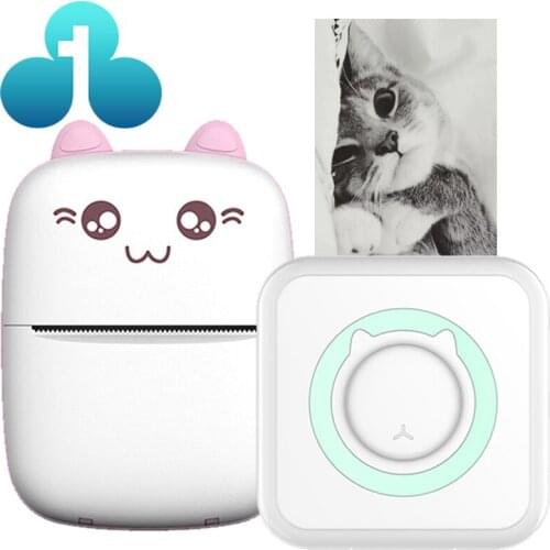 Mini Portable Thermal Printer MINI Print Paper Photo Pocket Thermal Printer 58mm Printing Wireless Bluetooth Android IOS Printer