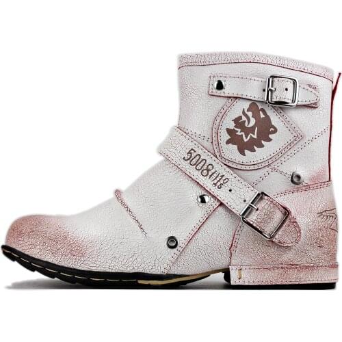 2021 OTTO ZONE New England Western Boots Genuine Leather Mens Motorcycle Boots Ankle Boots Mens Casual Boots 5008-1-W