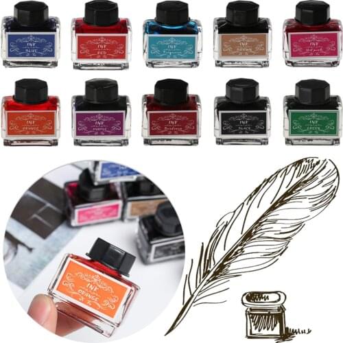 New Fashion Colored Ink Fountain Dip Pen Signature Pen Carbon-free Ink Painting Writing Stationery Chemical Ink School Supplies