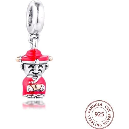 Authentic 925 Sterling Silver Fortune and Luck Hanging Charms Beads for Women Fits Original Bracelets DIY Fine Jewelry Making