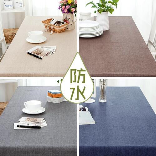 Simple modern waterproof tablecloth linen pure color conference tablecloth table cloth coffee table