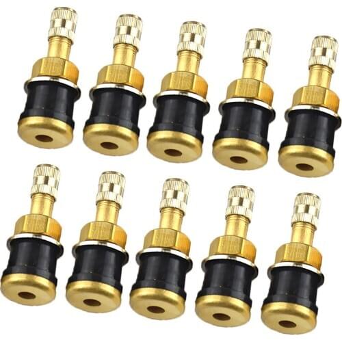 10PCS TR501 Straight Brass Tubeless Tire Valve Stem Kit For Car Trailer ATV
