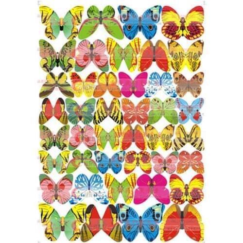Mixed Butterfly Cake Cupcake Toppers Edible Glutinous Wafer Rice Paper Cake Decorator Party Birthday Wedding Cake Tool 42pcs