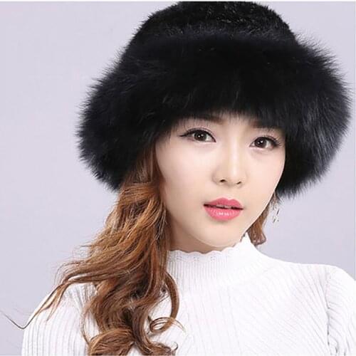 Womens winter faux fur bomber hat fox fur hat luxury quality winter hat stretch warmth soft fluffy faux fur hat