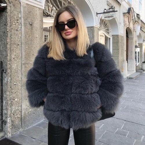Winter Short Faux Fur Coat Faux Fox Fur Coat Fake Fox Fur Jacket Thick Warm Coat Plus Size 2020 New Overcoat for Women