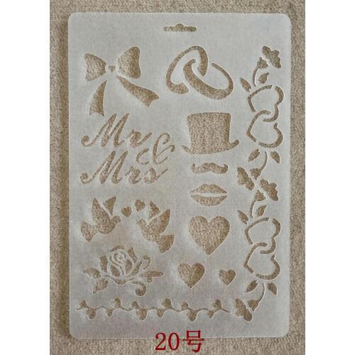 20 Pcs T20 Paint Stencils Hollow Drawing Wholesale Diy Album Plastic Stencils For Scrapbooking Drawing Template Ruler