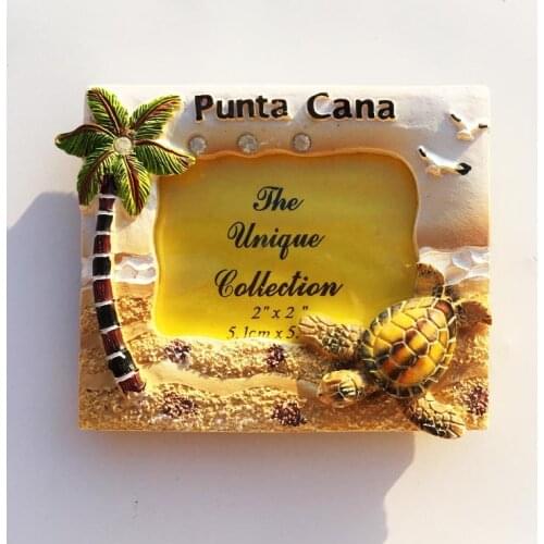 Dominican Republic Punta Cana Island Tourism Memorial Decoration Crafts Ocean Style Small Photo Frame Fridge Magnet