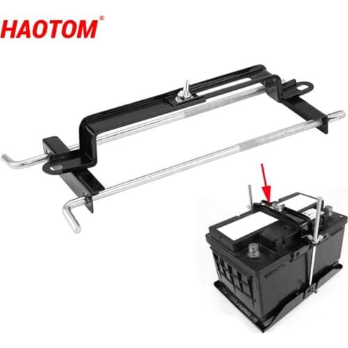 Universal Adjustable Car Crossbar Battery Tie Hold Down Rod Bracket Holder Storage Rack Tray Hooks