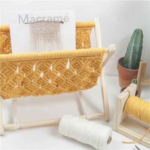 Magazine Rack Bohemian Style Woven Storage Rack Cotton Rope Hand-woven Beautiful And Strong Folding Book Magazine Floor Rack