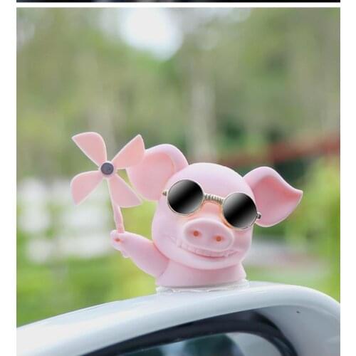 Wind-broken pig car decoration windmill helmet electric motorcycle outside the interior decoration