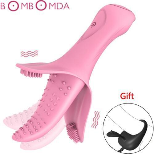 Vagina Licking VibratorFor Women G spot Stimulator Rechargeable Tongue Dildo Massage 10 Speeds Clitoris Vibrator Adult Sex Toys