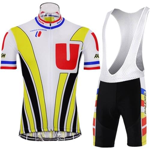 Yellow retro Cycling Jersey Set Summer Men Cycling set Racing Bicycle Clothing Suit Shorts Bike Clothes Sportwears