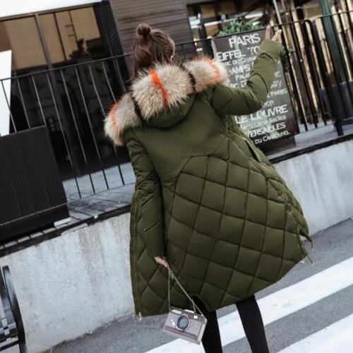 ENLU Women Parka Fashion Faux Fur Autumn Winter Warm Jackets Women Collar Coats Long Parkas Hoodies Office Lady Cotton Plus Size
