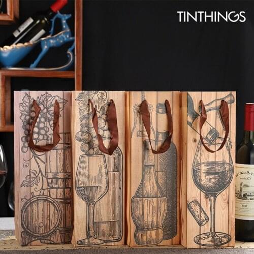 10/20/30pcs Wine Bags With Handle Drinks Packing Storage Kraft Paper Packaging Wine Bottle Gift Bags Birthday Wedding Home Party