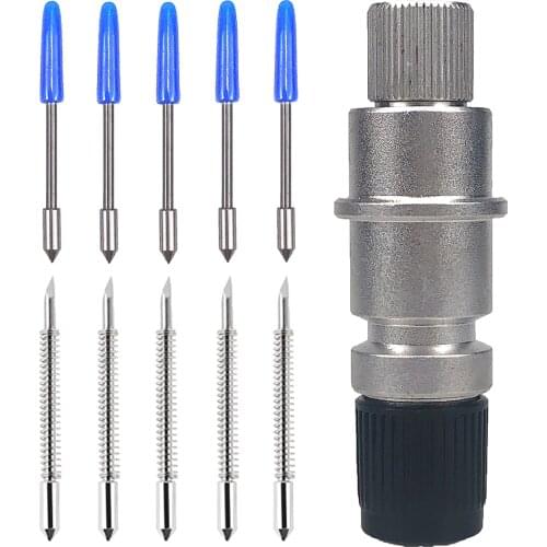 10pcs 60 Degree Plotter Cutter Knife Blades Engraving Machine Tools +1pc Graphtec CB09 Silhouette Cameo Holder