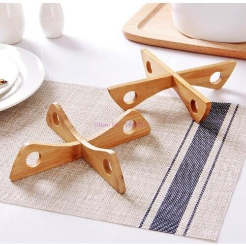 100pcs Bamboo Heat Resistant Pan Mats Holder Removable Kitchen Cooking Bowl Cup Coaster Cooking Tools Set